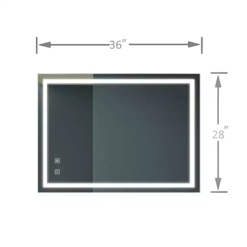 Miroir de vanité de salle de bain LED 32x24 pouces Classique avec cadre lumineux, haute luminosité, tactile dimmable, contrôle par interrupteur mural