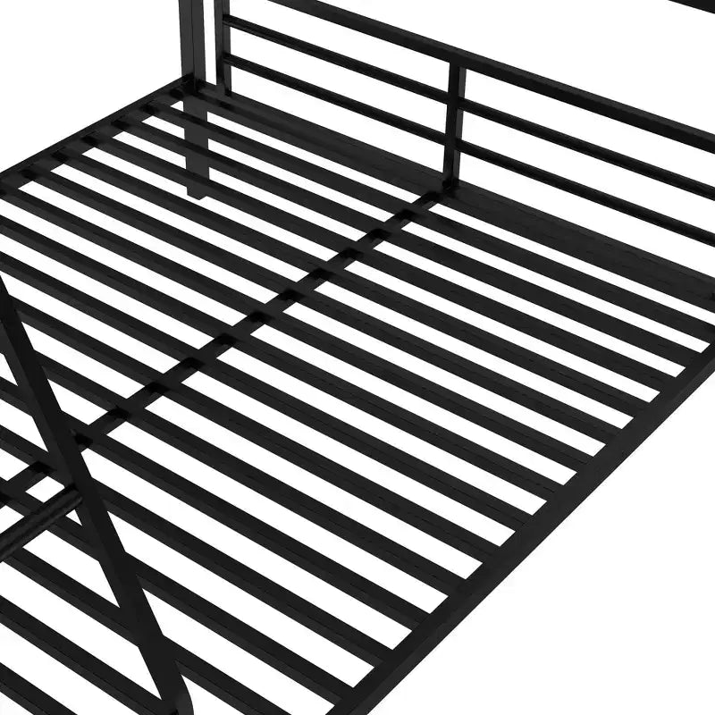 Whisen 117.3L x 78W Lit superposé en L moderne double sur lit superposé complet avec lit mezzanine double et bureau intégré