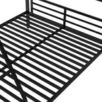 Whisen 117.3L x 78W Lit superposé en L moderne double sur lit superposé complet avec lit mezzanine double et bureau intégré