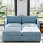Causeuse de rangement modulable polyvalente Christopher Knight Home Penny 68 avec deux poufs