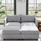 Causeuse de rangement modulable polyvalente Christopher Knight Home Penny 68 avec deux poufs