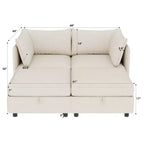 Causeuse de rangement modulable polyvalente Christopher Knight Home Penny 68 avec deux poufs