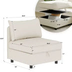 Causeuse de rangement modulable polyvalente Christopher Knight Home Penny 68 avec deux poufs
