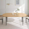 Table de salle à manger/de cuisine en bois ovale Dovelina avec pieds en métal
