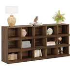 Lantine 63-Inch 15-Cube Farmhouse Console Table for Entryway