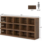 Console de table Lantine de 63 pouces à 15 cubes, style ferme, pour entrée