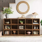 Console de table Lantine de 63 pouces à 15 cubes, style ferme, pour entrée