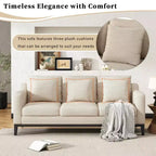 Christopher Knight Home Noxon Canapé 3 places 80 po de largeur rembourré avec coussin décoratif