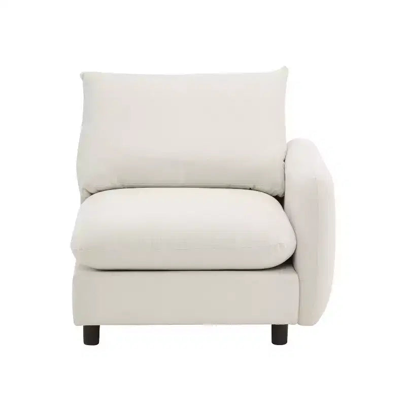 Christopher Knight Home Acker Canapé sectionnel moderne 69 places rembourré avec coussins, blanc