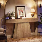 Lantine 63 Table Console, Table d'Entrée de Style Ferme avec Base Trapézoïdale pour Entrée, Couloir, Salon