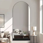 Miroir pleine longueur noir 180x80x2cm, arche à angle droit, bande de base en bois (sans support)