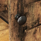 HOMCOM Étagère de boulanger avec prise électrique, armoire de bar à café avec étagères de rangement, support de micro-ondes avec armoires à portes persiennes, marron rustique