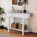 Elegant Retro Console Table with Curved Design and Smooth Glaze for Entryways, Living Rooms and Hallways - ModernLuxe