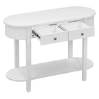 Élégante console de style rétro avec design incurvé et finition lisse pour entrées, salons et couloirs - ModernLuxe