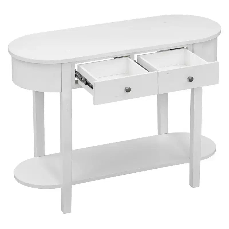 Élégante console de style rétro avec design incurvé et finition lisse pour entrées, salons et couloirs - ModernLuxe