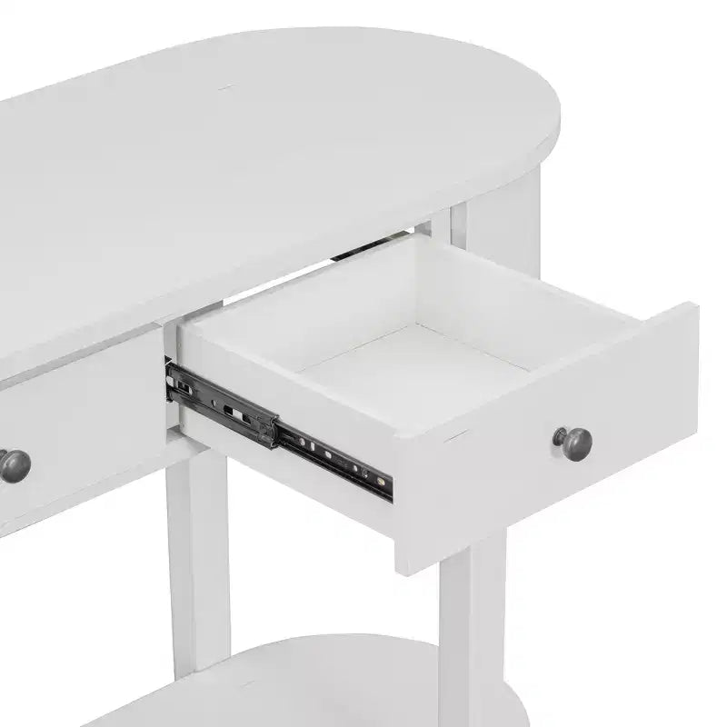 Élégante console de style rétro avec design incurvé et finition lisse pour entrées, salons et couloirs - ModernLuxe