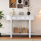 Élégante console de style rétro avec design incurvé et finition lisse pour entrées, salons et couloirs - ModernLuxe