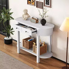 Élégante console de style rétro avec design incurvé et finition lisse pour entrées, salons et couloirs - ModernLuxe