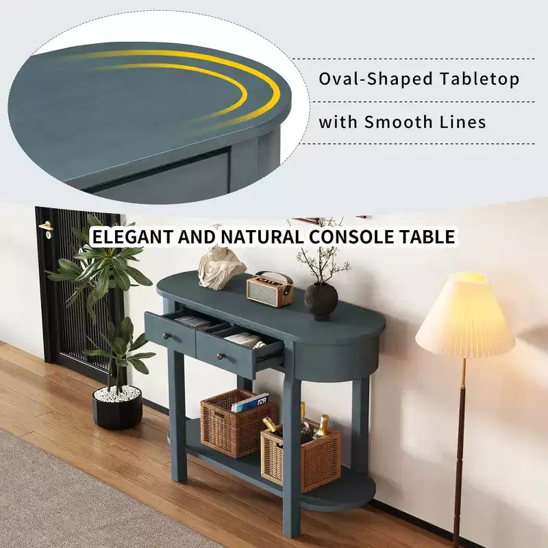 Élégante console de style rétro avec design incurvé et finition lisse pour entrées, salons et couloirs - ModernLuxe