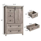 Commode WhizMax pour chambre à coucher avec 5 tiroirs, commode haute blanche de 122 cm, commode de rangement en bois pour salon, couloir, entrée