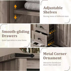 Commode WhizMax pour chambre à coucher avec 5 tiroirs, commode haute blanche de 122 cm, commode de rangement en bois pour salon, couloir, entrée