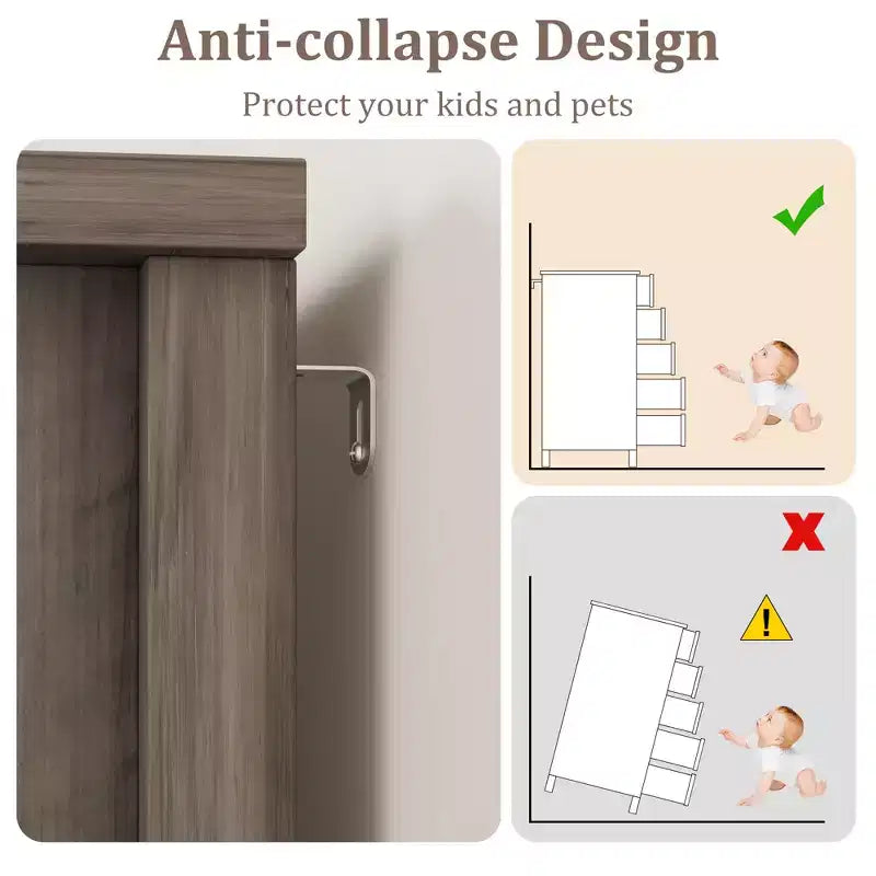 Commode WhizMax pour chambre à coucher avec 5 tiroirs, commode haute blanche de 122 cm, commode de rangement en bois pour salon, couloir, entrée