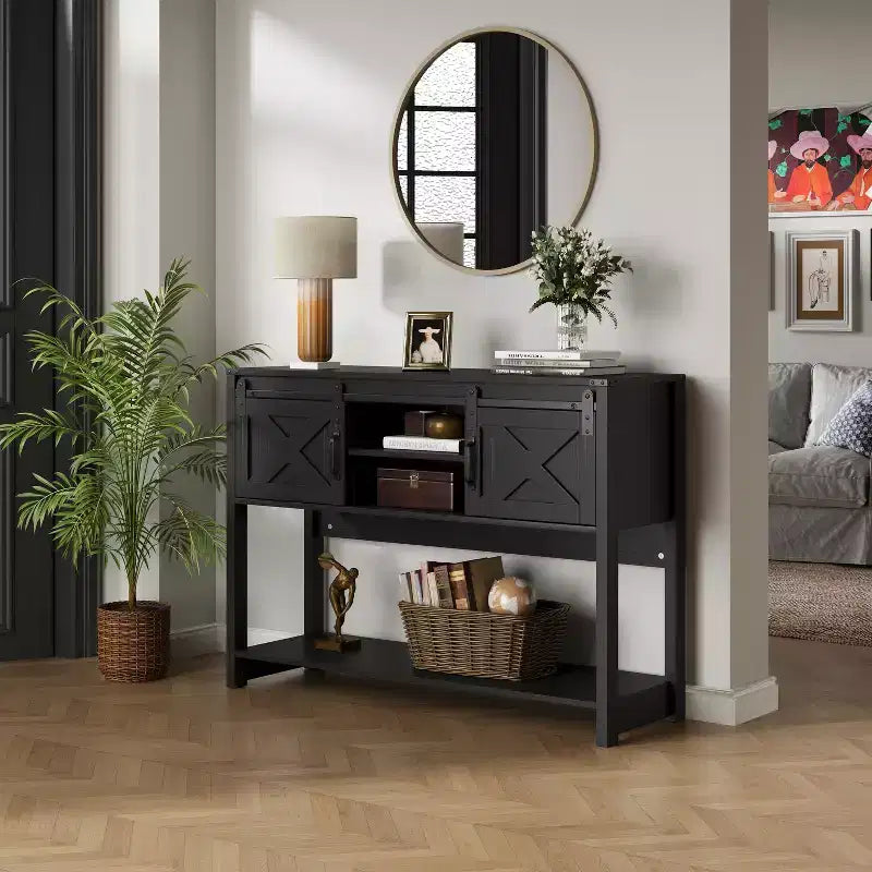 Meuble TV Heynemo avec cheminée pour TV de 65'' et plus, meuble de divertissement avec cheminée électrique de 23" avec télécommande et porte coulissante pour salon
