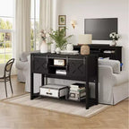 Meuble TV Heynemo avec cheminée pour TV de 65'' et plus, meuble de divertissement avec cheminée électrique de 23" avec télécommande et porte coulissante pour salon