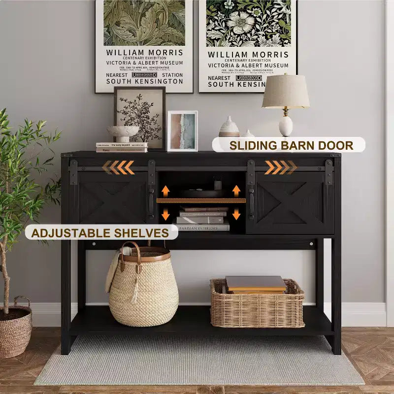 Meuble TV Heynemo avec cheminée pour TV de 65'' et plus, meuble de divertissement avec cheminée électrique de 23" avec télécommande et porte coulissante pour salon