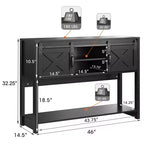 Meuble TV Heynemo avec cheminée pour TV de 65'' et plus, meuble de divertissement avec cheminée électrique de 23" avec télécommande et porte coulissante pour salon