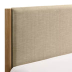 Lit plateforme Roundhill Furniture Vichy en bois d'hévéa couleur noyer clair