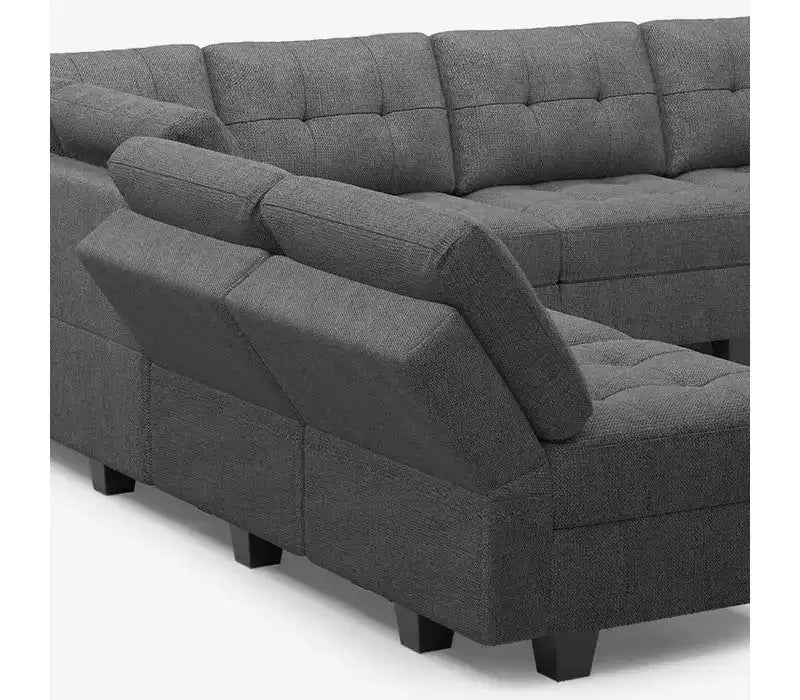 Canapé Modulable Belffin en Tissu avec Rangement (5 Places + 5 Côtés)