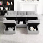 Canapé Modulable Belffin en Tissu avec Rangement (5 Places + 5 Côtés)