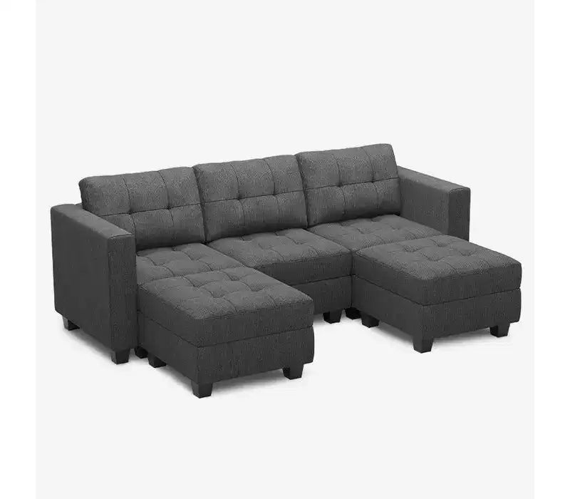 Canapé Modulable Belffin en Tissu avec Rangement (5 Places + 5 Côtés)