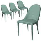 LeisureMod Upholstered Dining Chair in Leather, Iron Legs, Set of 4, Seville Series