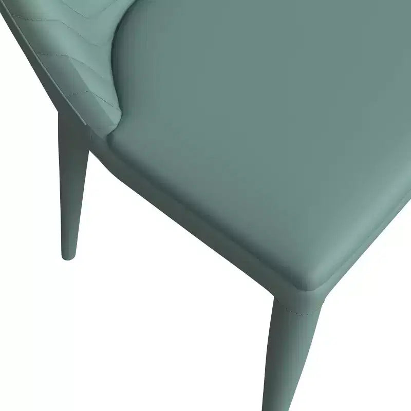 Chaise de salle à manger LeisureMod en cuir, pieds en fer, lot de 4, série Seville