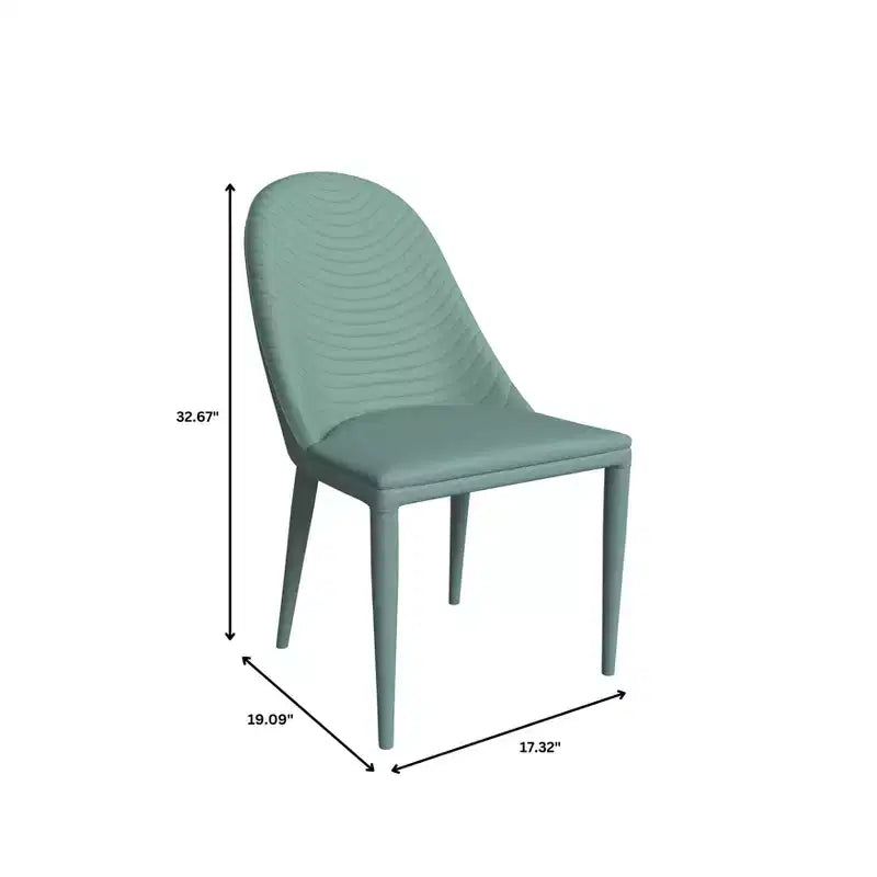 Chaise de salle à manger LeisureMod en cuir, pieds en fer, lot de 4, série Seville