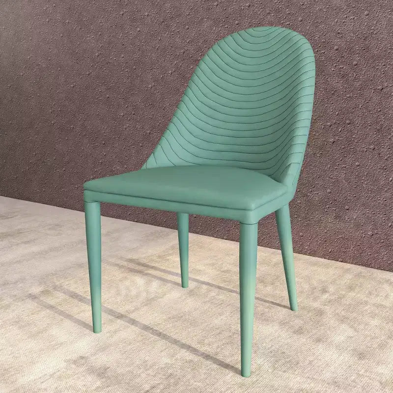 Chaise de salle à manger LeisureMod en cuir, pieds en fer, lot de 4, série Seville