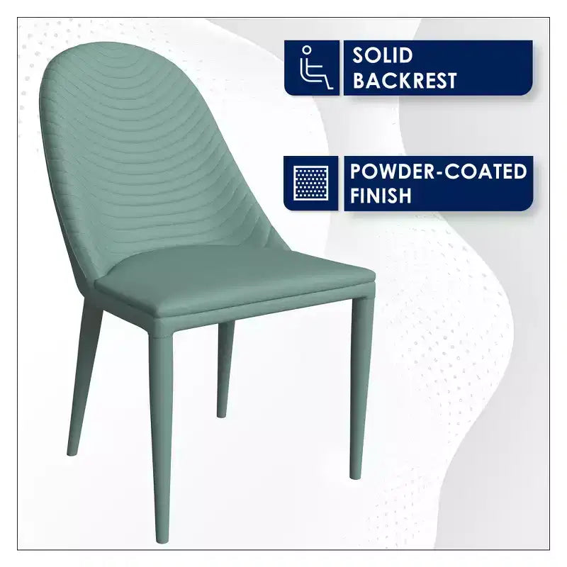 Chaise de salle à manger LeisureMod en cuir, pieds en fer, lot de 4, série Seville