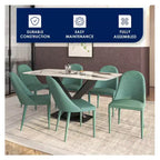 Chaise de salle à manger LeisureMod en cuir, pieds en fer, lot de 4, série Seville