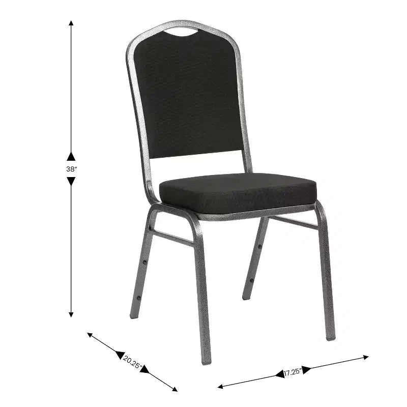 Flash Furniture Chaise de banquet empilable à dossier couronné, série HERCULES, lot de 4