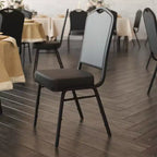 Flash Furniture Chaise de banquet empilable à dossier couronné, série HERCULES, lot de 4