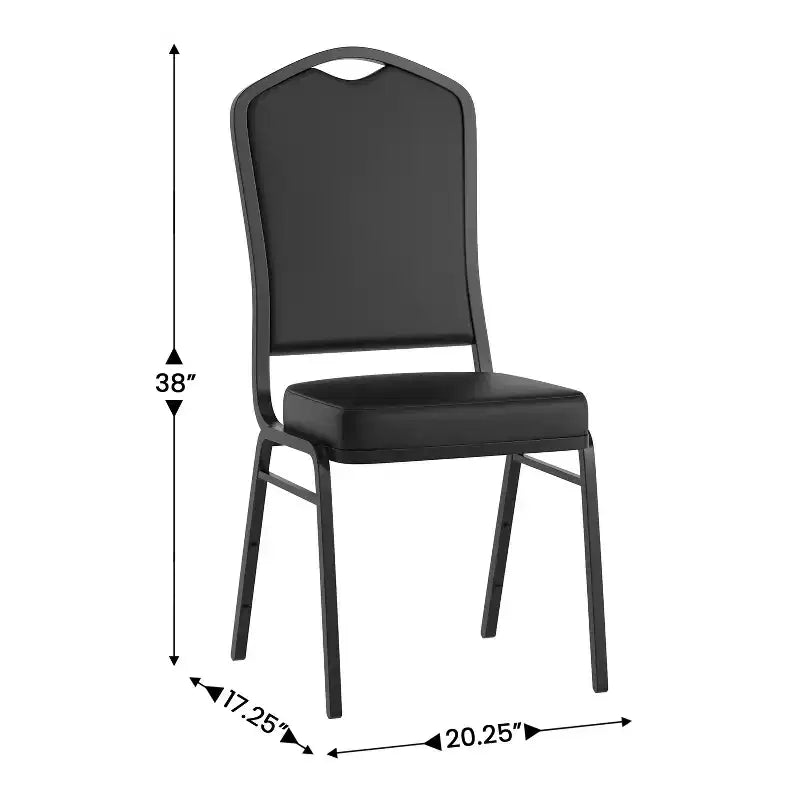 Flash Furniture Chaise de banquet empilable à dossier couronné, série HERCULES, lot de 4