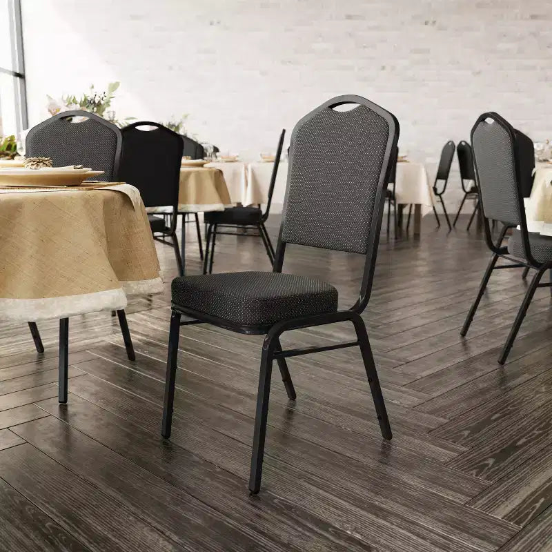 Flash Furniture Chaise de banquet empilable à dossier couronné, série HERCULES, lot de 4