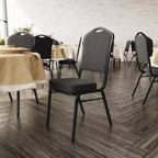 Flash Furniture Chaise de banquet empilable à dossier couronné, série HERCULES, lot de 4