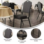 Flash Furniture Chaise de banquet empilable à dossier couronné, série HERCULES, lot de 4