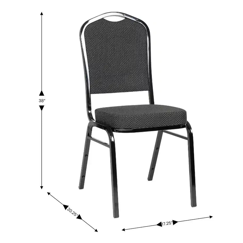 Flash Furniture Chaise de banquet empilable à dossier couronné, série HERCULES, lot de 4