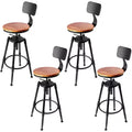 SUGIFT Set of 4 Height Adjustable Barstool Steel FrameKitchen Stool