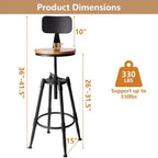 SUGIFT Lot de 4 tabourets de bar réglables en hauteur, cadre en acier, tabouret de cuisine