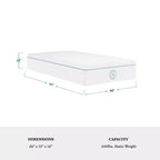 Matelas hybride Martha Stewart SleepComplete 12 à ressorts ensachés et mousse, fermeté moyenne, rafraîchissant à double action avec surmatelas en tricot jacquard CoolWeave respirant